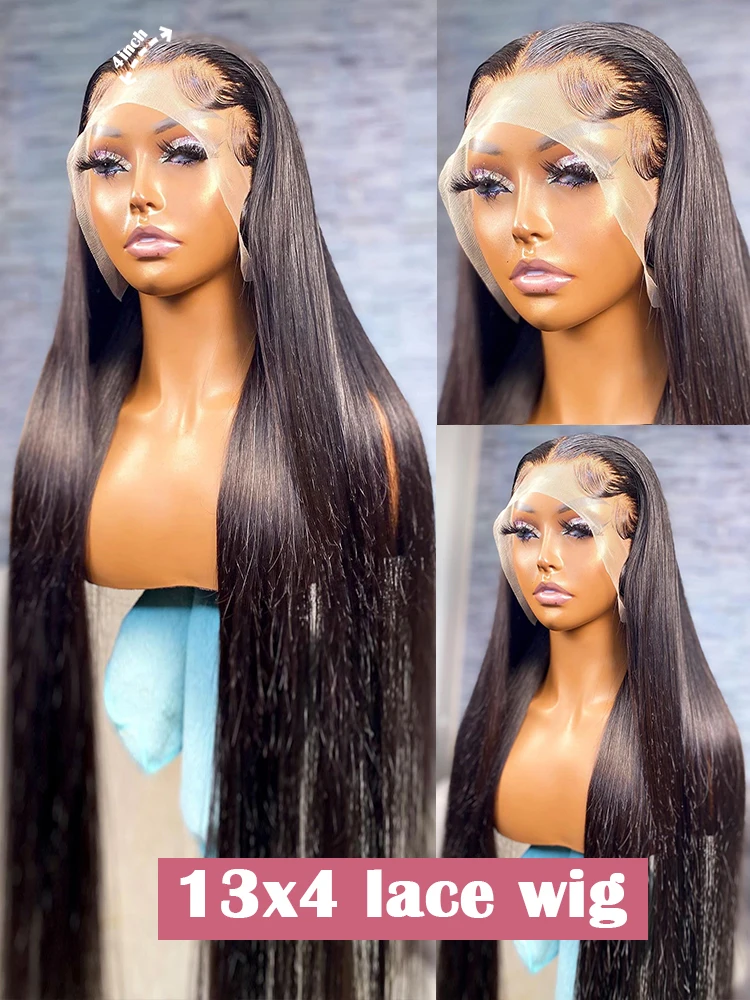 13x6 Hd Transparent Bone Straight Lace Front Wig 13x4 Human Hair Wigs For Black Women 30 40 Inch Brazilian 360 Lace Frontal Wig