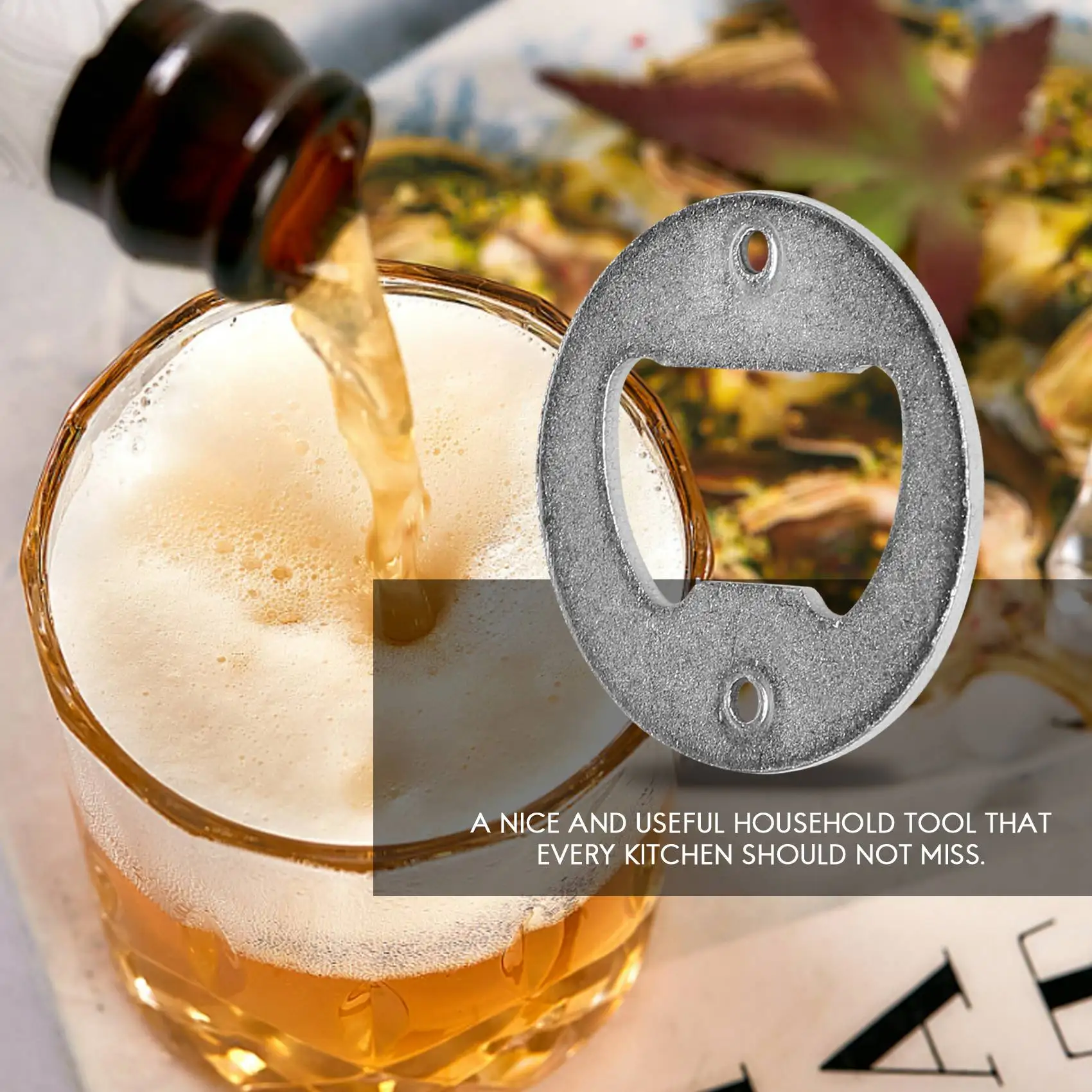 BVBV 50 ชุดที่เปิดขวดใส่,สแตนเลสรอบ DIY ที่เปิดขวดฮาร์ดแวร์ชุดฮาร์ดแวร์อะไหล่พร้อมสกรู