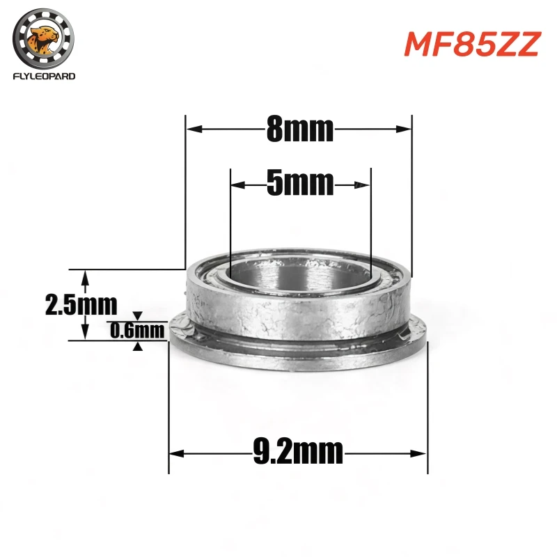 10pcs MF Series Miniature Flange Ball Bearing MF52ZZ MF63ZZ MF74ZZ MF83ZZ MF84ZZ MF128ZZ MF115ZZ MF105ZZ MF95ZZ High Precision