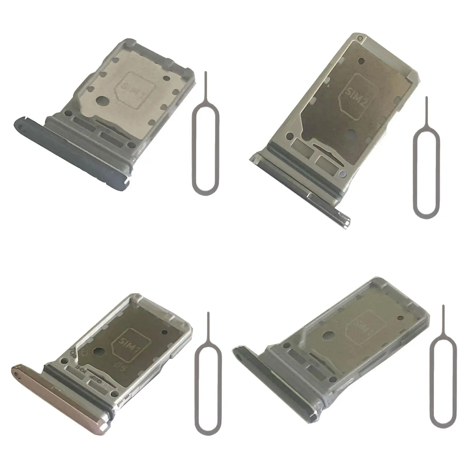 Dual Sim Card Tray Holder High Performance Direct Replaces Cell Phone Card Slot for Samsung S21+Plus 5G with Needle Parts