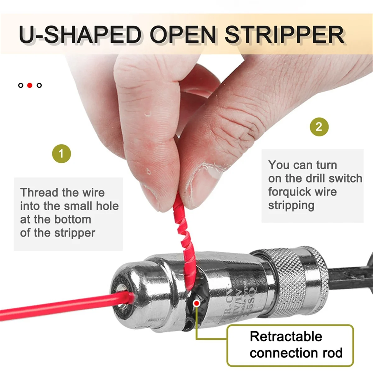 Fast Wire Stripping and Twisting Crimping Tool Drill,Electrical Wire Connector Twister,Wire Stripper Drill Attachment