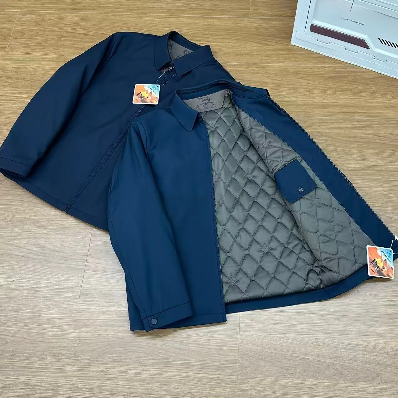 

Легкая теплая хлопковая куртка с верблюжьим пухом для мужчин, повседневное осенне-зимнее деловое пальто со стойкой, однотонное пальто