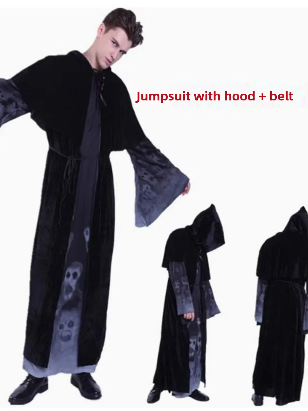 

Костюм на Хэллоуин для детей и родителей, халат волшебника, мертвый бог Sle, этнический сценический костюм из полиэфирного волокна