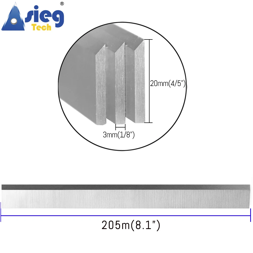 205x20x3mm 플레너 블레이드 HSS 3pcs Belmash j200 및 조인트 플레너 블레이드 나이프 또는 모든 205mm 두께 플레너 교체