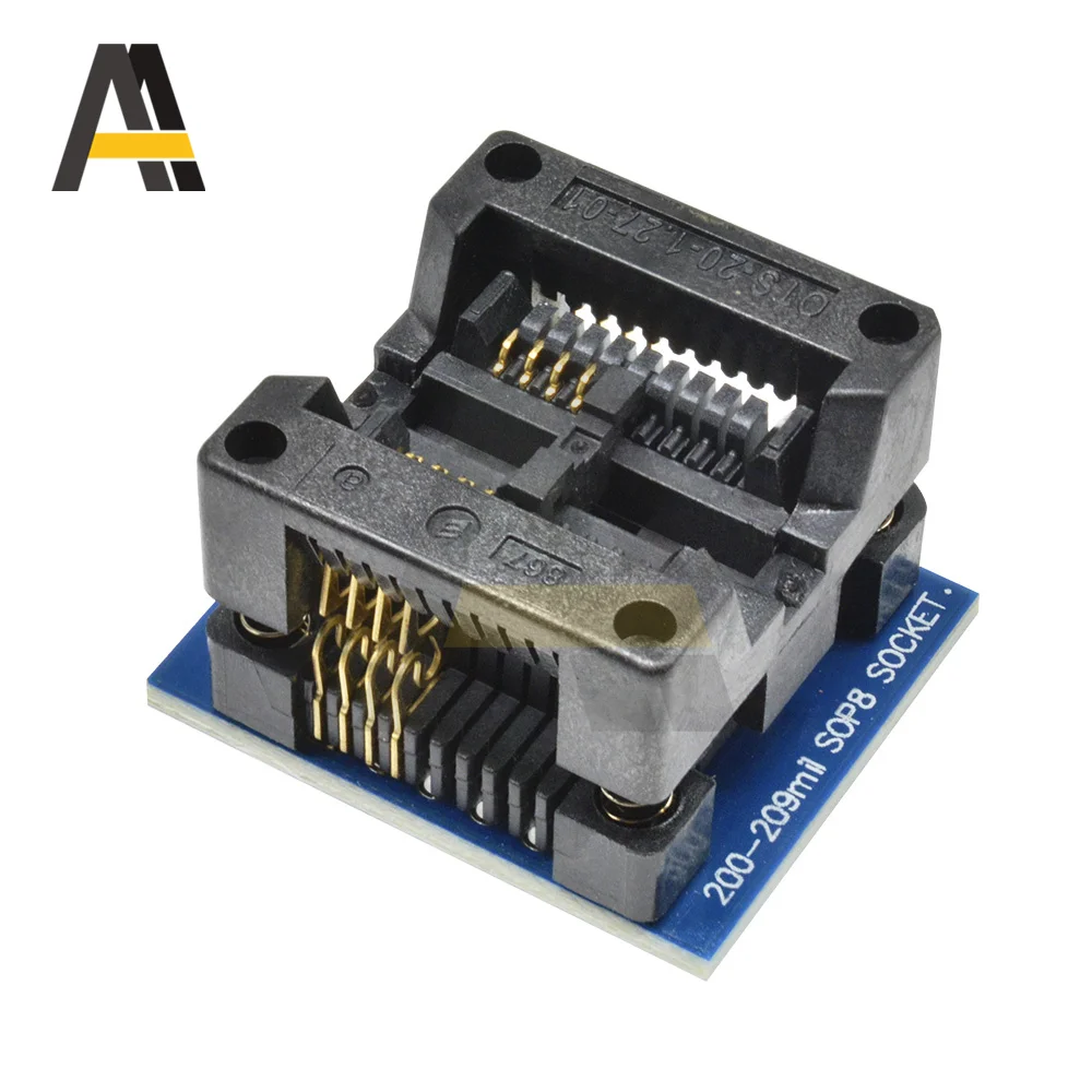 SOP8 To DIP8กว้างที่นั่งกว้าง150mil 200mil Programmer SOP8อะแดปเตอร์ซ็อกเก็ตสีฟ้า/สีเขียวสำหรับ EZP2010 CH341A SO8 Dip 8