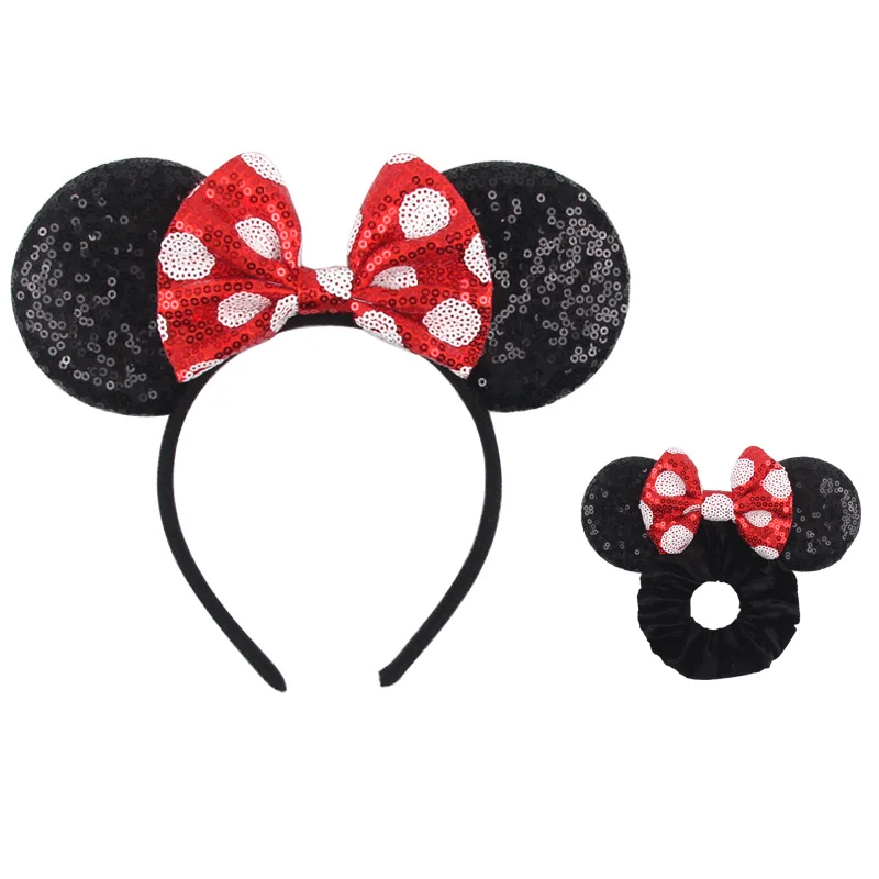 Disney Mickey Mouse Ear Set Hair Hoops Children\'s Cute Hair Hoops Amusement Park Selfie Hair Accessories