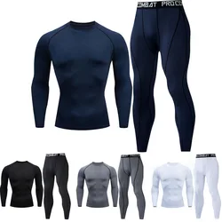 Men's Compression Set Men Sportswear Gym Fitness Suits Training Jogging Sport Tights Clothing Rashguard Running Tracksuit