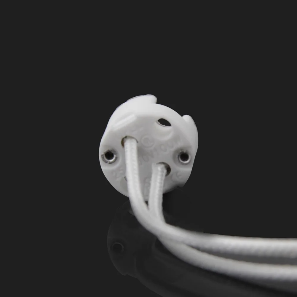 

10Pcs Ceramic Mr16 Lampholders Wire Connector Sockets Heat Cover 140mm Lead 12V Low Voltage LED Lamp Holder