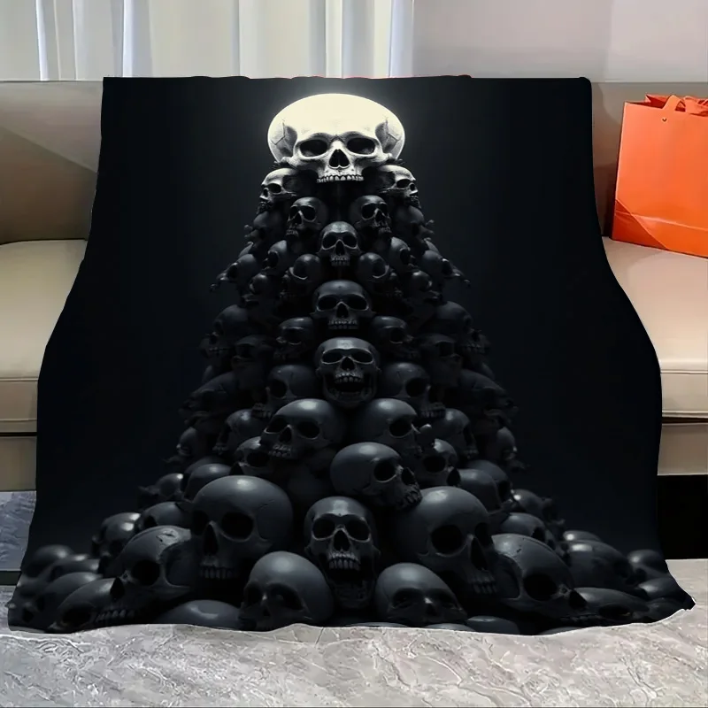 

Flannel Blanket-Soft Lightweight All-season Skull Pyramid Design Soft Cozy Baby Blanket for Boys Girls