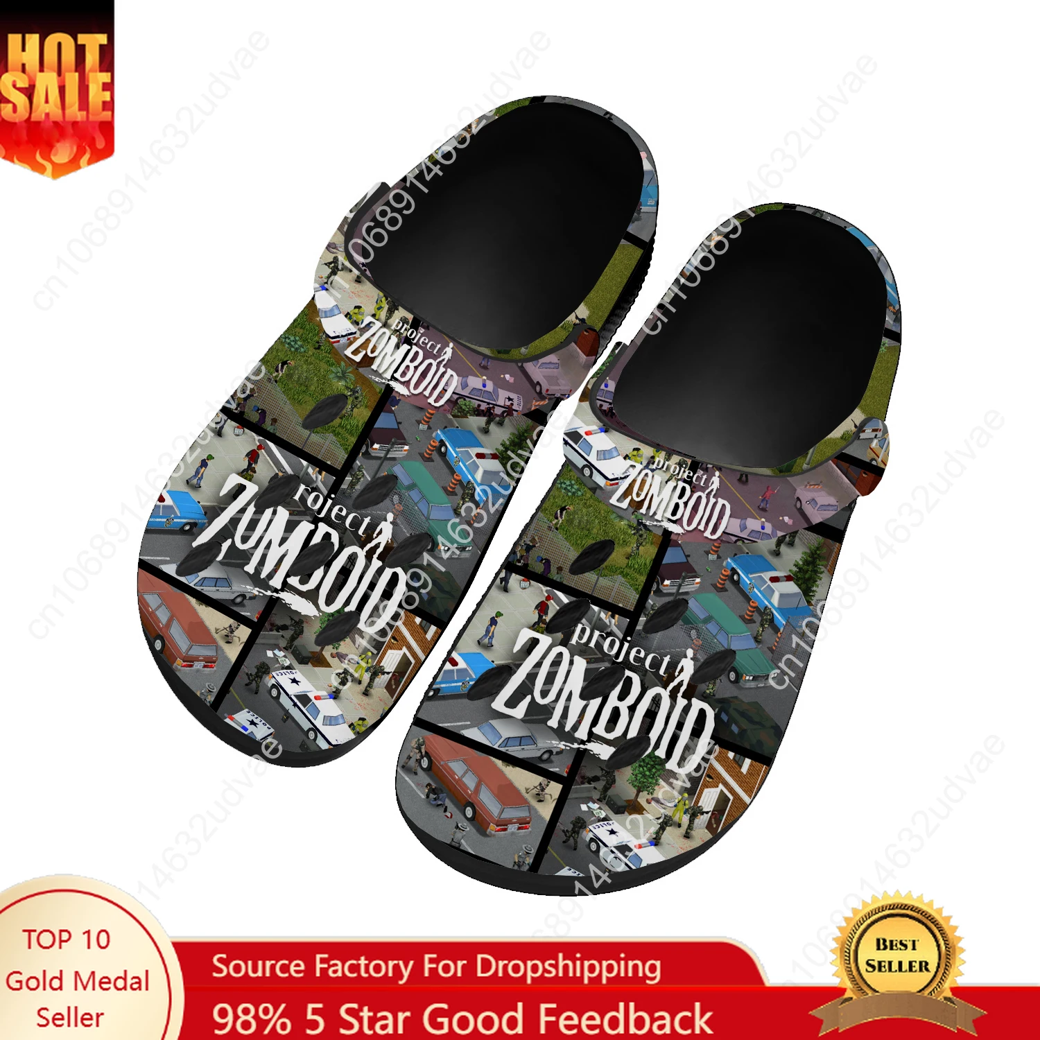 

Project Zomboid Water Shoes Mens Womens High Quality Fashion Home Garden Clogs Customizd Sandals Beach Breathable Hole Slippers