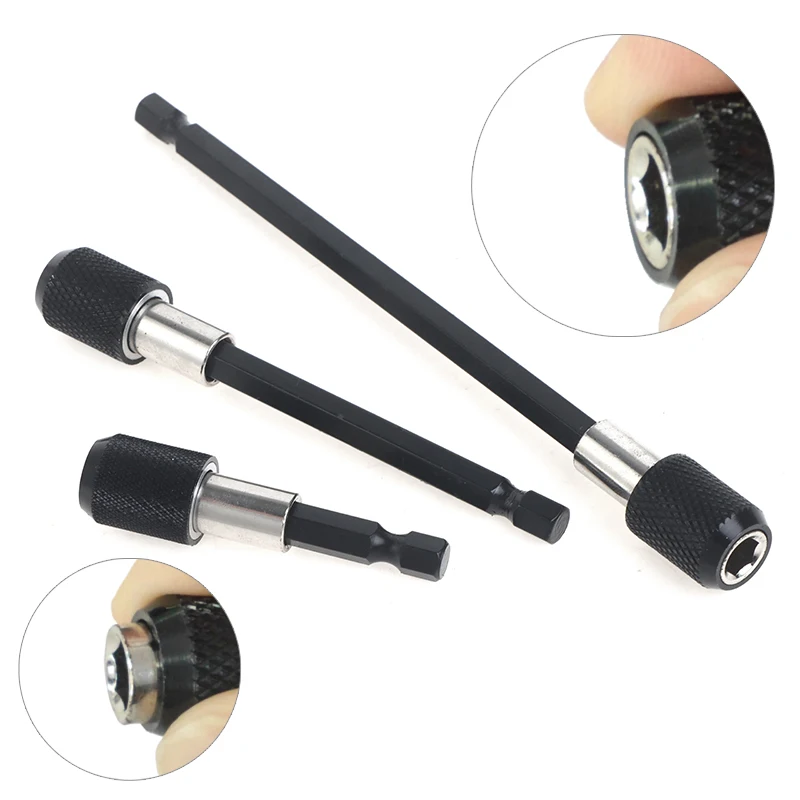 1/3PCS Magnetic Bit Holder Extension 60mm 100mm 150mm 1/4 Inch Hex Shank Quick Release Screwdriver Bit Holder Extension Bar