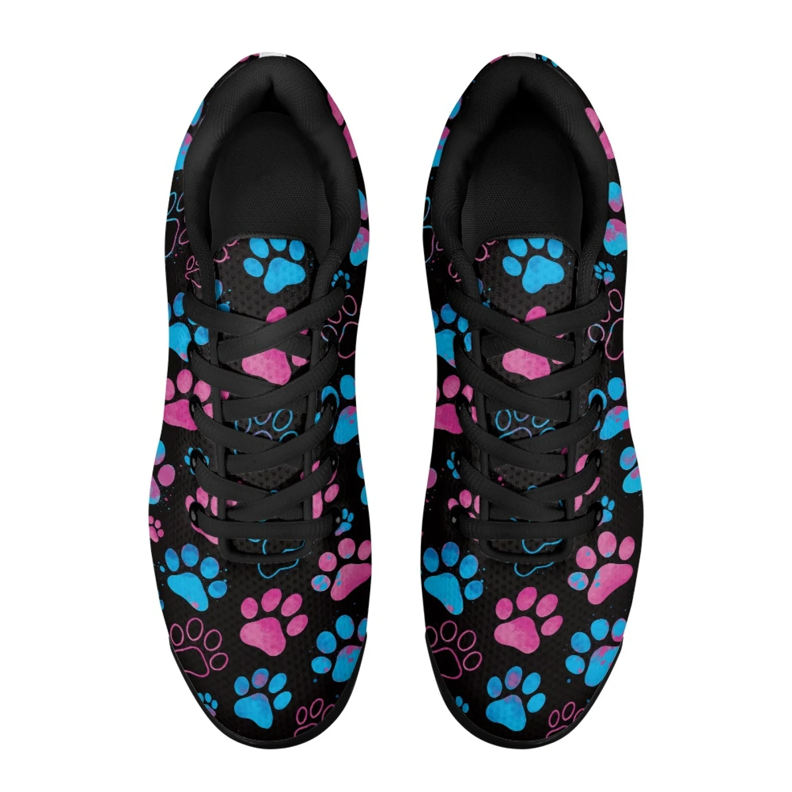 PENSTROLL Pink Blue Paw Print Fashion Sneakers Walking Shoes for Men Air Cushion Cross Trainers
