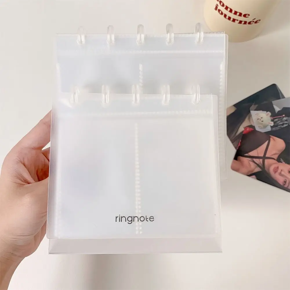 Simple Mushroom Hole Photocards Holder Loose Leaf Transparent Photo Album Vertical Idol Card Collection Binder