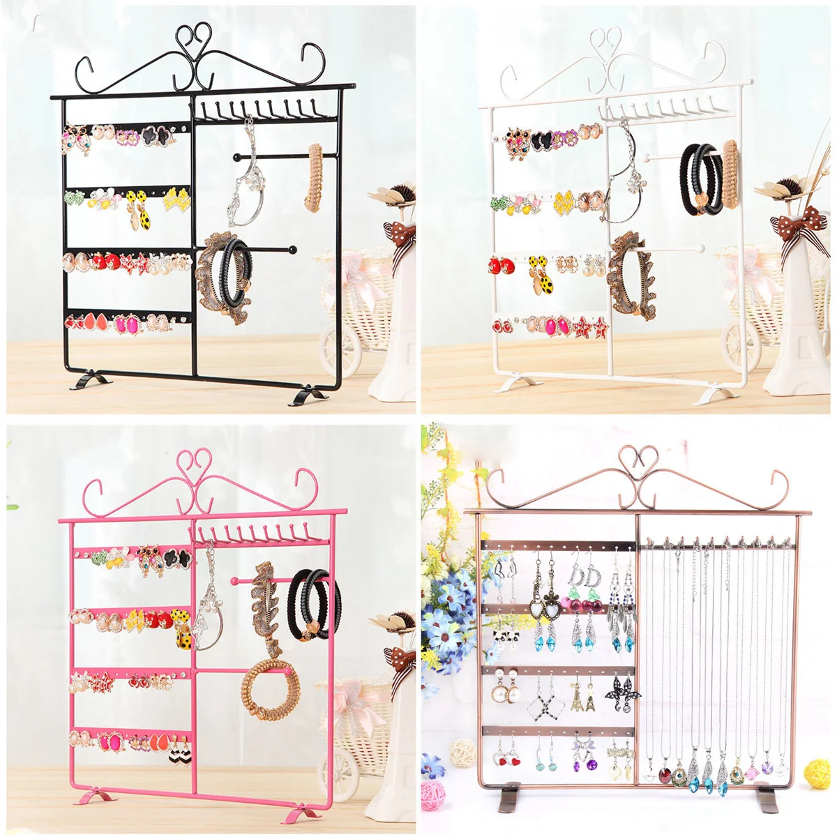 

Классическая бронзовая подставка для ювелирных изделий, железная художественная стойка для ожерелья, стильный органайзер, домашний магазин, элегантный держатель для цепочки на шею