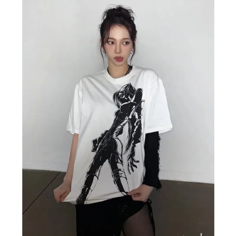 KPOP Aespa Whiplash Limited Edition T Shirt Short Sleeve Cotton KARINA GLSELLE WINTER NINGNING Same Print Anime Techno Loose Top