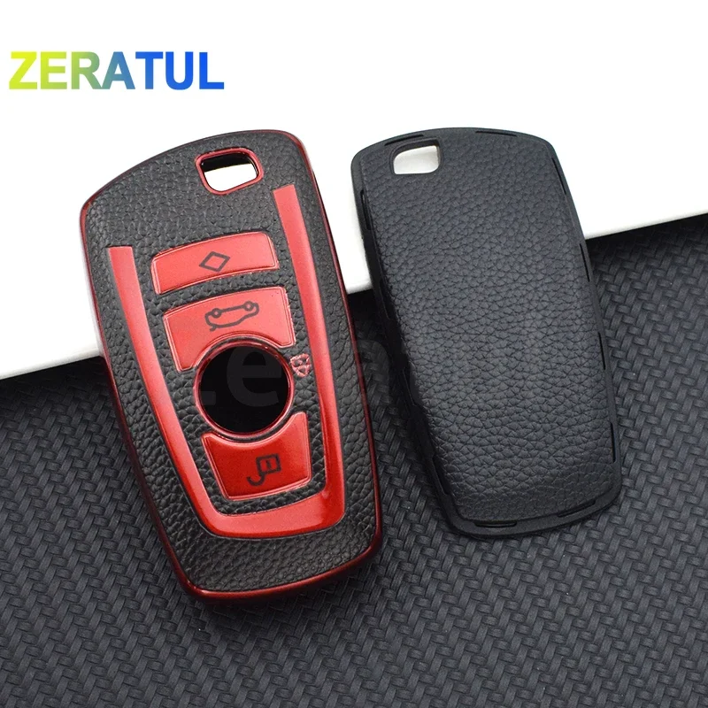 ل BMW F20 F30 G20 F31 F34 F10 G30 F11 X3 F25 X4 I3 M3 M4 1 3 5 سلسلة بولي Leather الجلود حامل مفتاح السيارة غطاء قذيفة فوب بدون مفتاح
