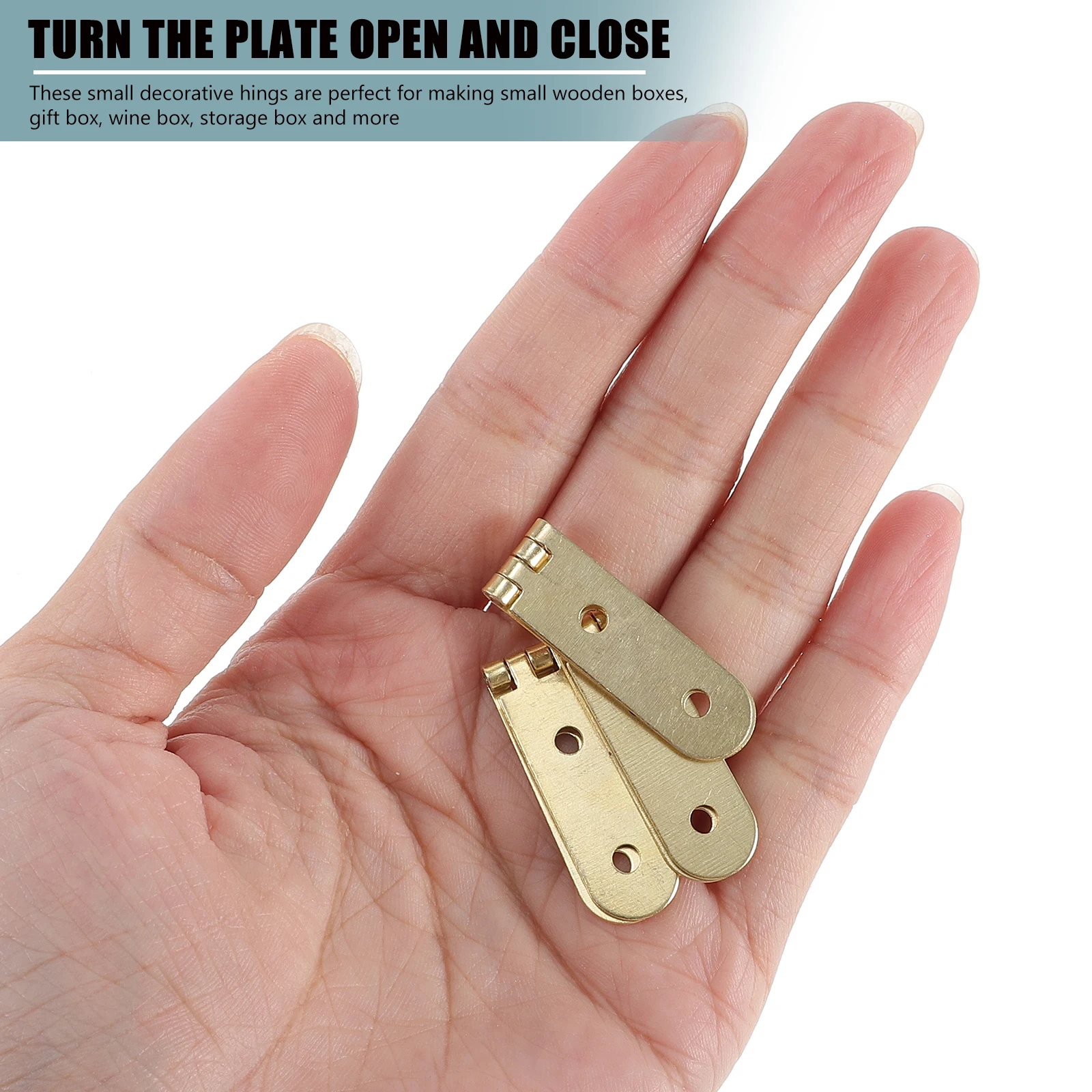

40pcs Small for Jewelry Boxes Wooden Boxes Decorative Hinges Golden Hardware Iron Sheet with Screws Storage Chests Hardware