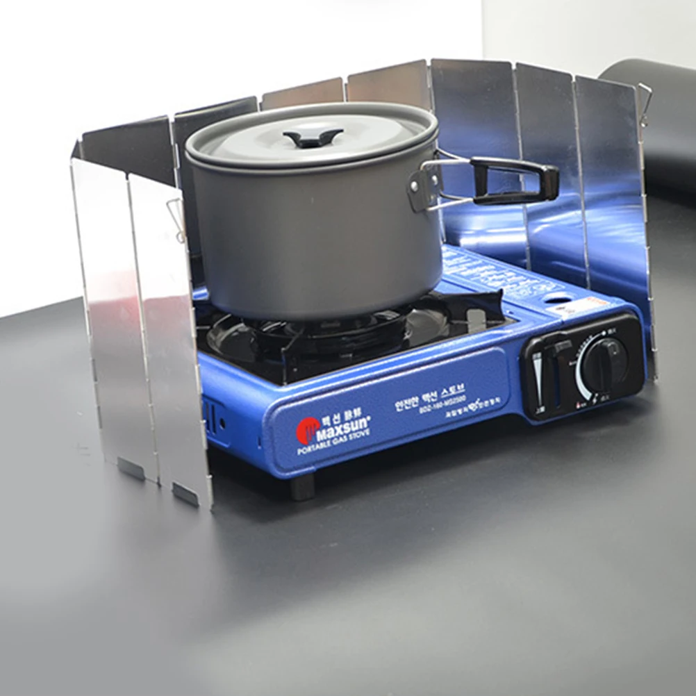 

10pcs Foldable Windscreen for Camping Gas Stove Aluminium Alloy Picnic Outdoor Portable Save Fuel Wear Resistance