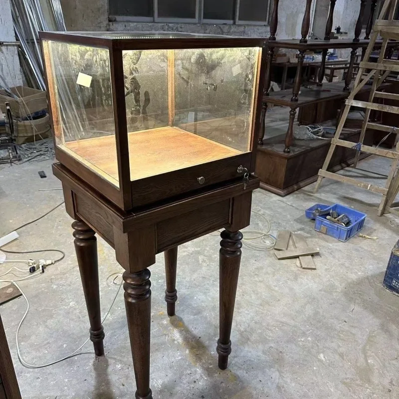 Vintage Jewelry Wood Counter Showcase Nakajima Showcase Jade Jewelry Jade Jewelry Glass Cabinet