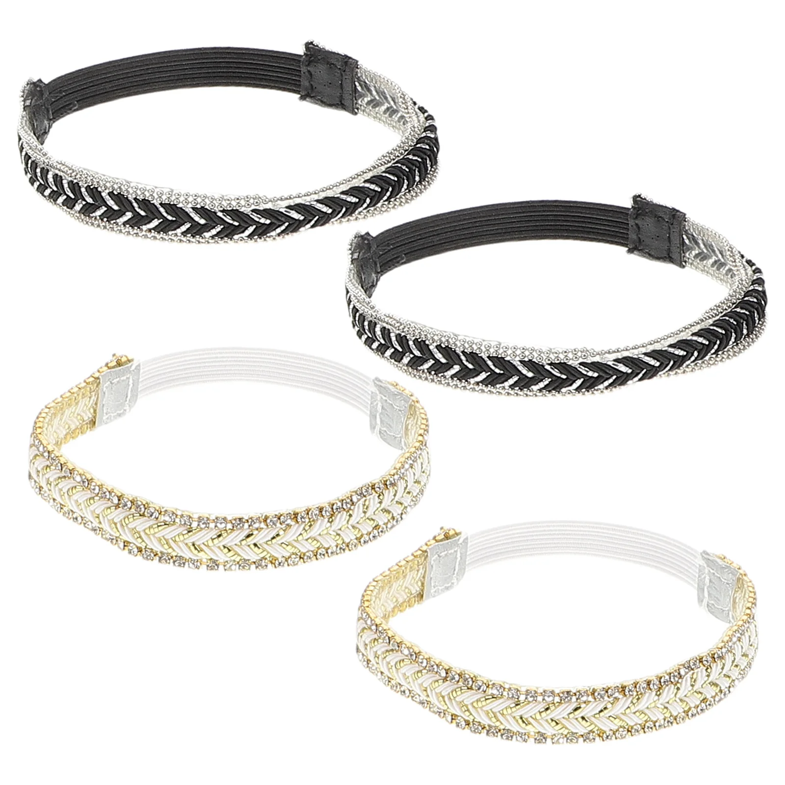 

2Pairs High Heel Elastic Shoe Straps Anti Slip Fixing Bands Sparkly Rhinestone Fashion Women Heels Shoe Straps for Heels