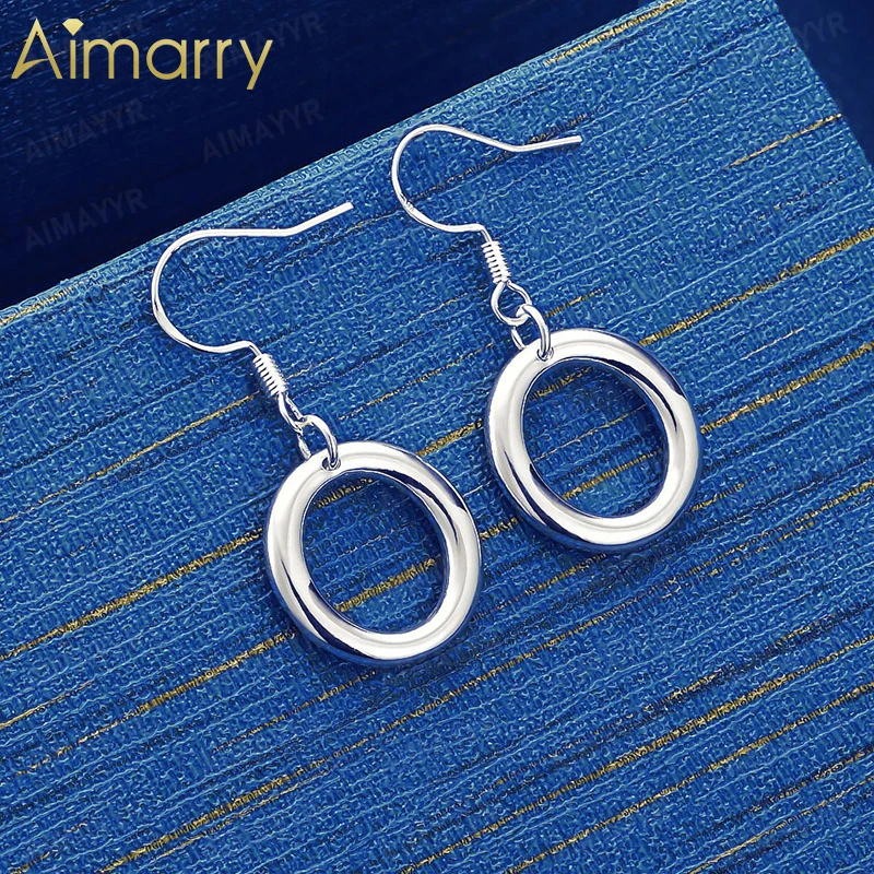 925 Sterling Silver Simple and Versatile Ring Earrings for Women's Parties Engagements Weddings High-quality Fashion Jewelry