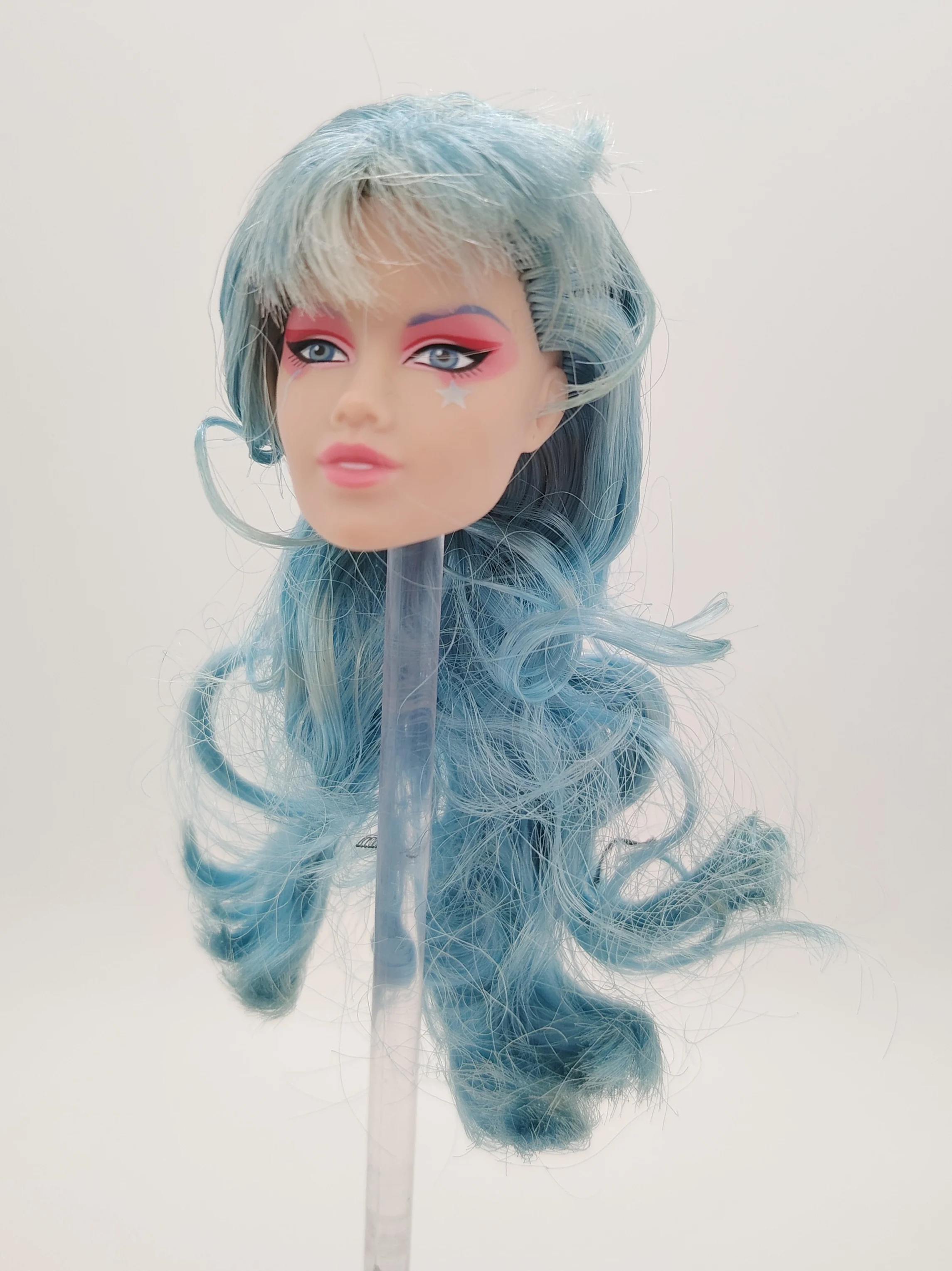 Fashion Royalty 1/6 Scale Blue Hair Jem And The Holograms Japan Skin Kika Yeung Aja Leith Doll Head OOAK