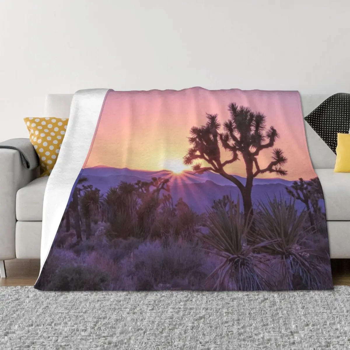

Joshua Tree Sunset - Nature Landscape Throw Blanket Luxury St sofa bed Luxury Thicken wednesday Blankets