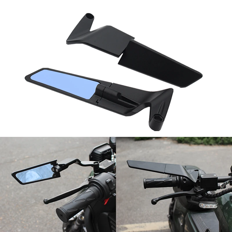 Motorcycle Rearview Mirror Wings Rearview Mirror Rotatable Aluminum Alloy Side Mirrors 8/10mm Motorcycle Universal Accessories image 4