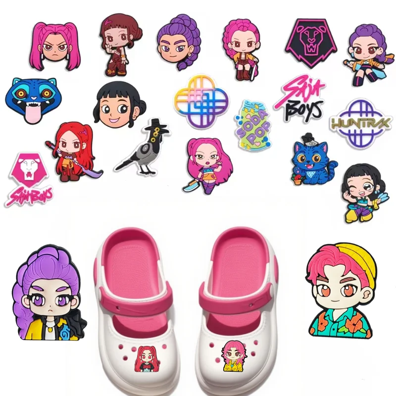 1-8 قطعة K-POP شيطان الصيادين الأحذية السحر اكسسوارات الكرتون أحذية رياضية مقاطع الأحذية DIY بها بنفسك زينة دبابيس هدايا للأطفال الطرف