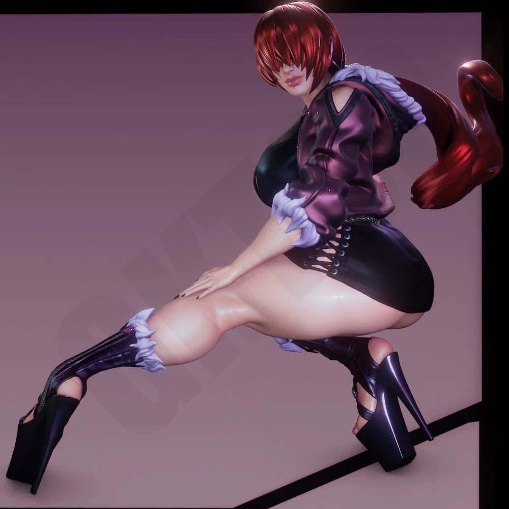 1/24 3d Print Model Kit Thunder Fighting Sexy Girl Anime Resin Figure Model Kit DIY Miniature Reduction Statue Unpainted Kit Toy