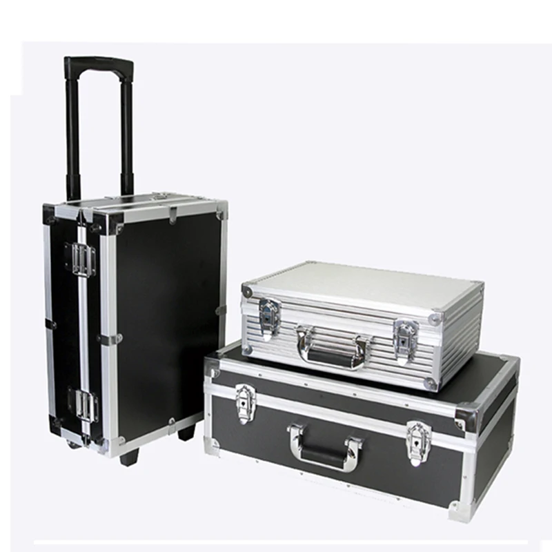 

Large Trolley Box Toolbox Aluminum Alloy Portable Case Display Household Storage Hardware Equipment Instrument Collecting