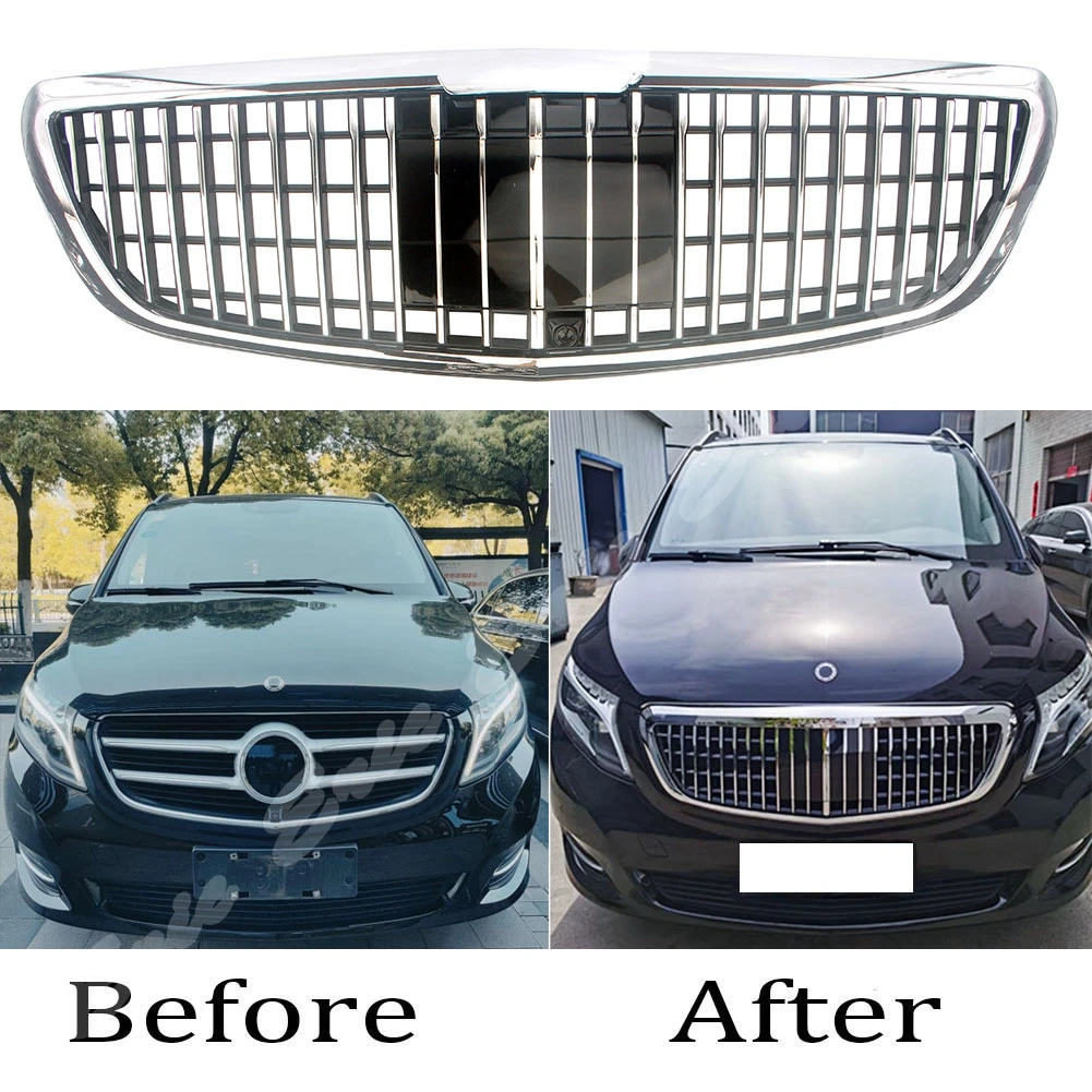 Front Racing Facelift Grille Upper Grill For Mercedez-Benz V-Class W447  V220d V250d V260L 2016 2017 2018 2019 Maybach Style