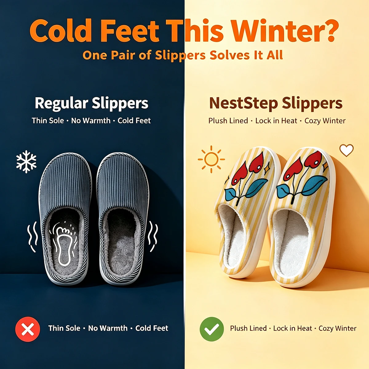 Heart Cherry Stripe Christmas White Slippers Warm Plush Indoor Shoes Non-Slip Winter Slippers Family Holiday Gifts Soft view 5