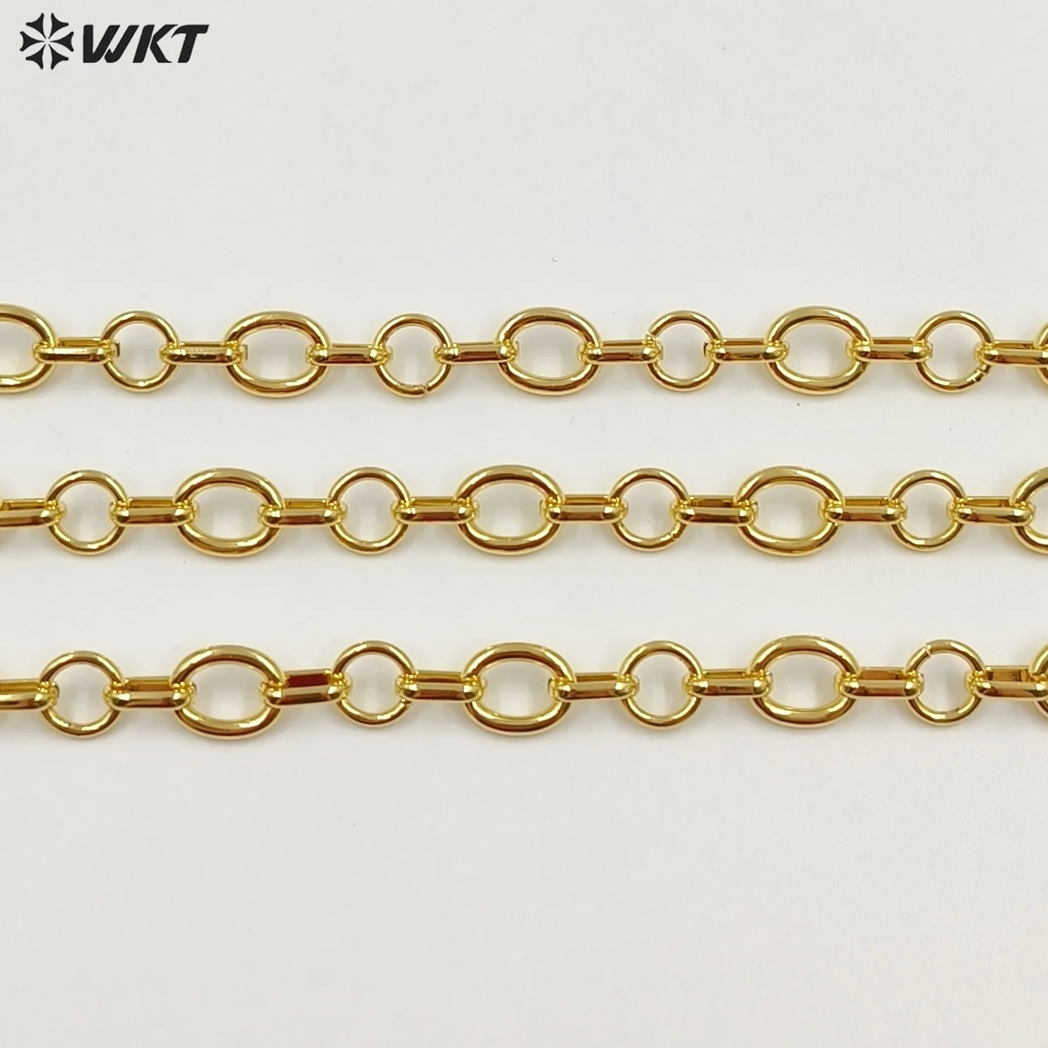 WT-BC266 Popular Trendy Gold Electroplated Yellow Brass Round Thick Metal Chain For Simple Necklace Bracelet DIY Design