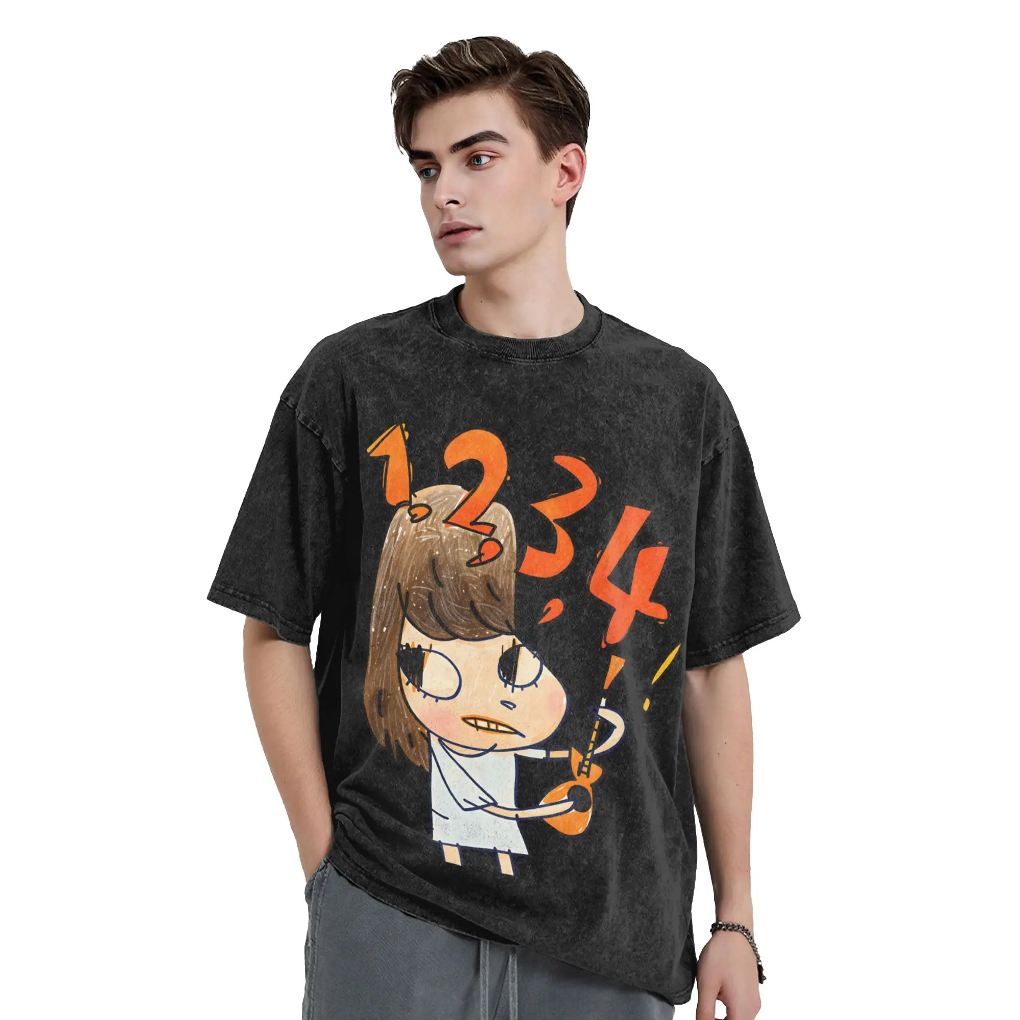 Yoshitomo Nara 1234 T Shirt Men's  100% Cotton Leisure T-Shirt O Neck  Tee Shirt Short Sleeve Clothing Gift Idea