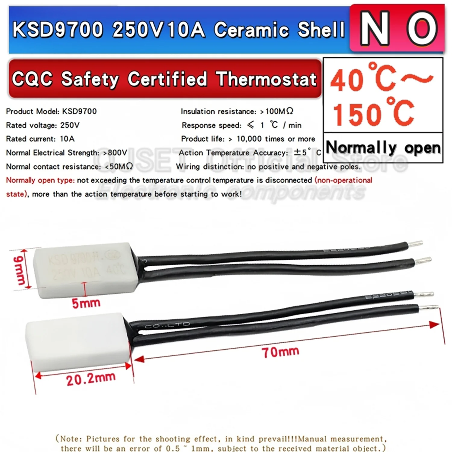 2 قطعة ترموستات السيراميك KSD9700 250 فولت 10A 40C 50C 60 ~ 150 درجة آلة لحام مفتاح درجة الحرارة ارتفاع درجة الحرارة حامي ترموستات