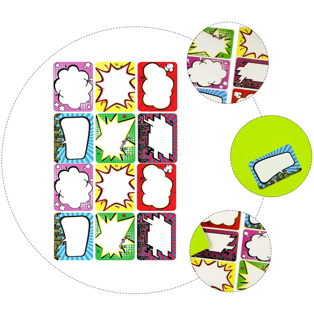 10 أوراق ملصقات اسم ملونة ذاتية اللصق سهلة التقشير ملصقات فارغة لتزيين مكتب المدرسة وملصقات علامات الاسم #5