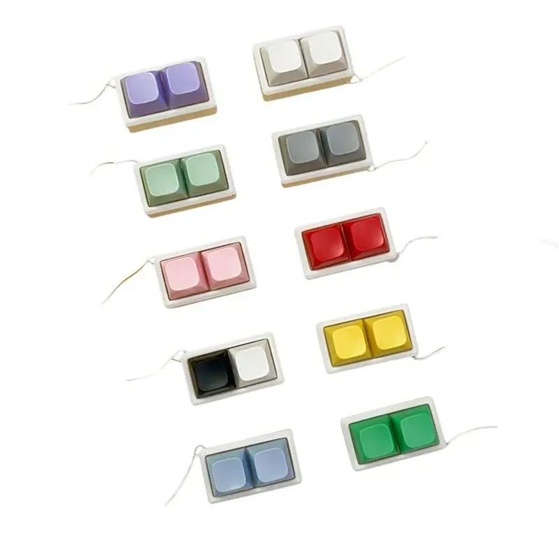 Mini 2-Tasten-Fidget-Clicker-Spielzeug mit befriedigendem taktilem Feedback, tragbarem Schlüsselband zur Stresslinderung bei der Arbeit, in der Schule und auf Reisen – Detail 3