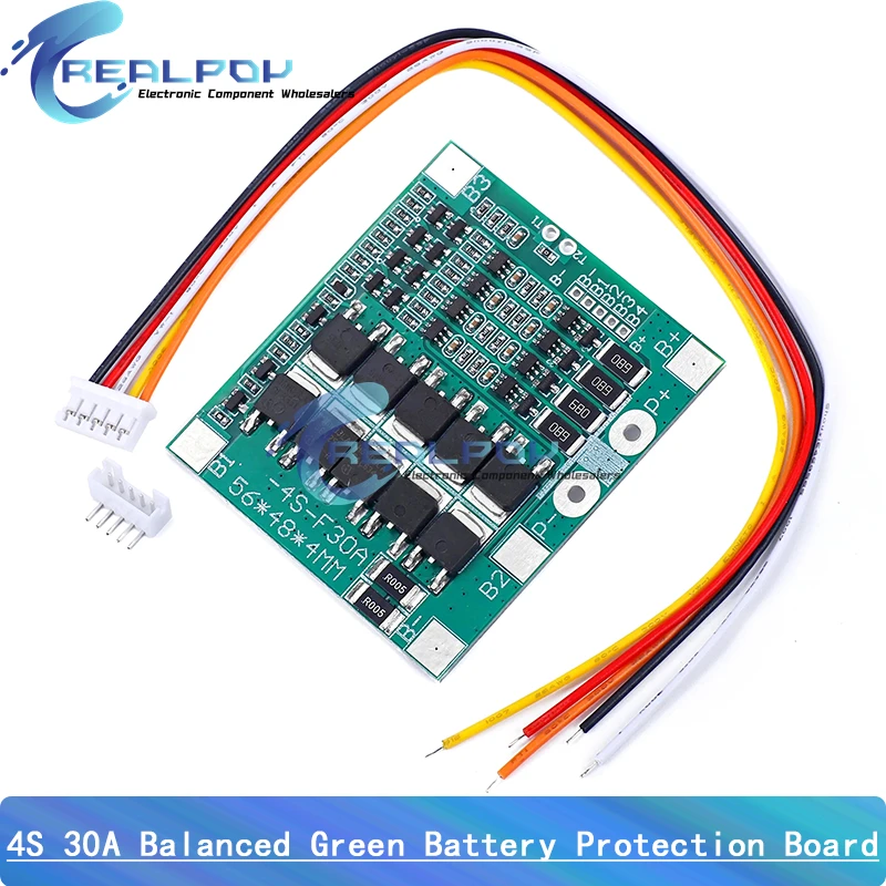 BMS 4S 30A 14.4V Balancer PCB 18650 Lipo Li-ion Lithium Battery Protection Board LiFePO4 4S BMS Balancing Charging Circuit PCM