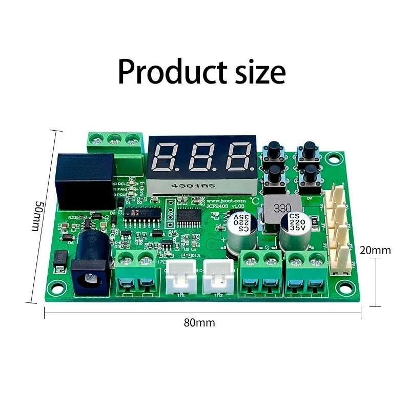Cooling fan speed regulator DC fan 12v/24v temperature control computer fan module digital speed regulator voltage automation
