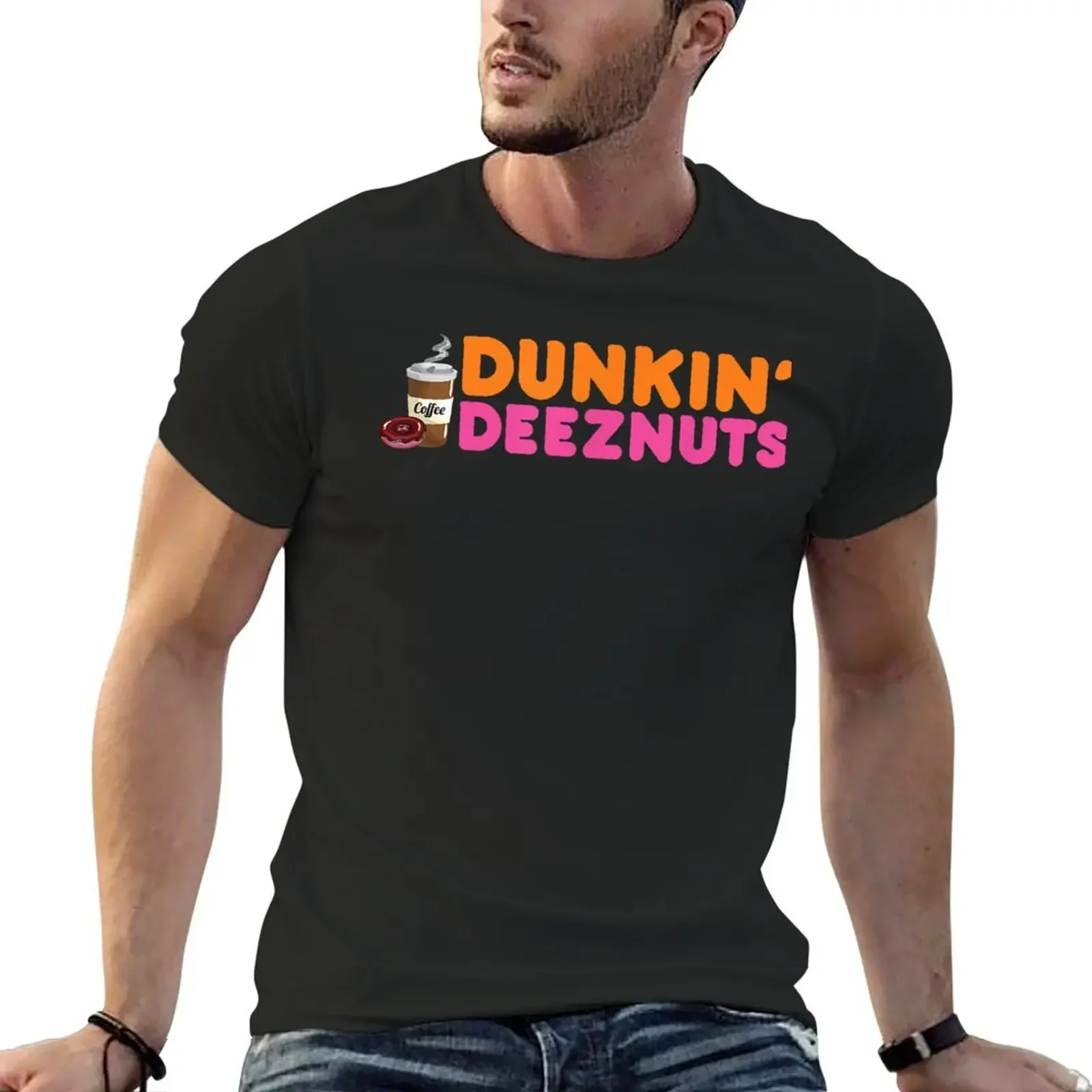 Dunkin Deez Nuts - Funny Dunkin Deeznuts Coffee Lover Donut For Fans T-Shirt quick drying Blouse big and tall t shirts for men