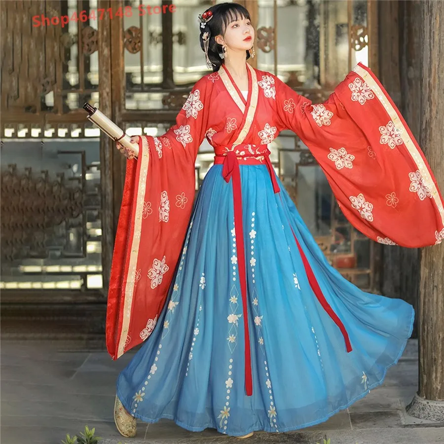 

Chinese Traditional Hanfu Costume Woman Ancient Han Dynasty Dress Oriental Princess Dress Lady Elegance Tang Dynasty Dance Wear