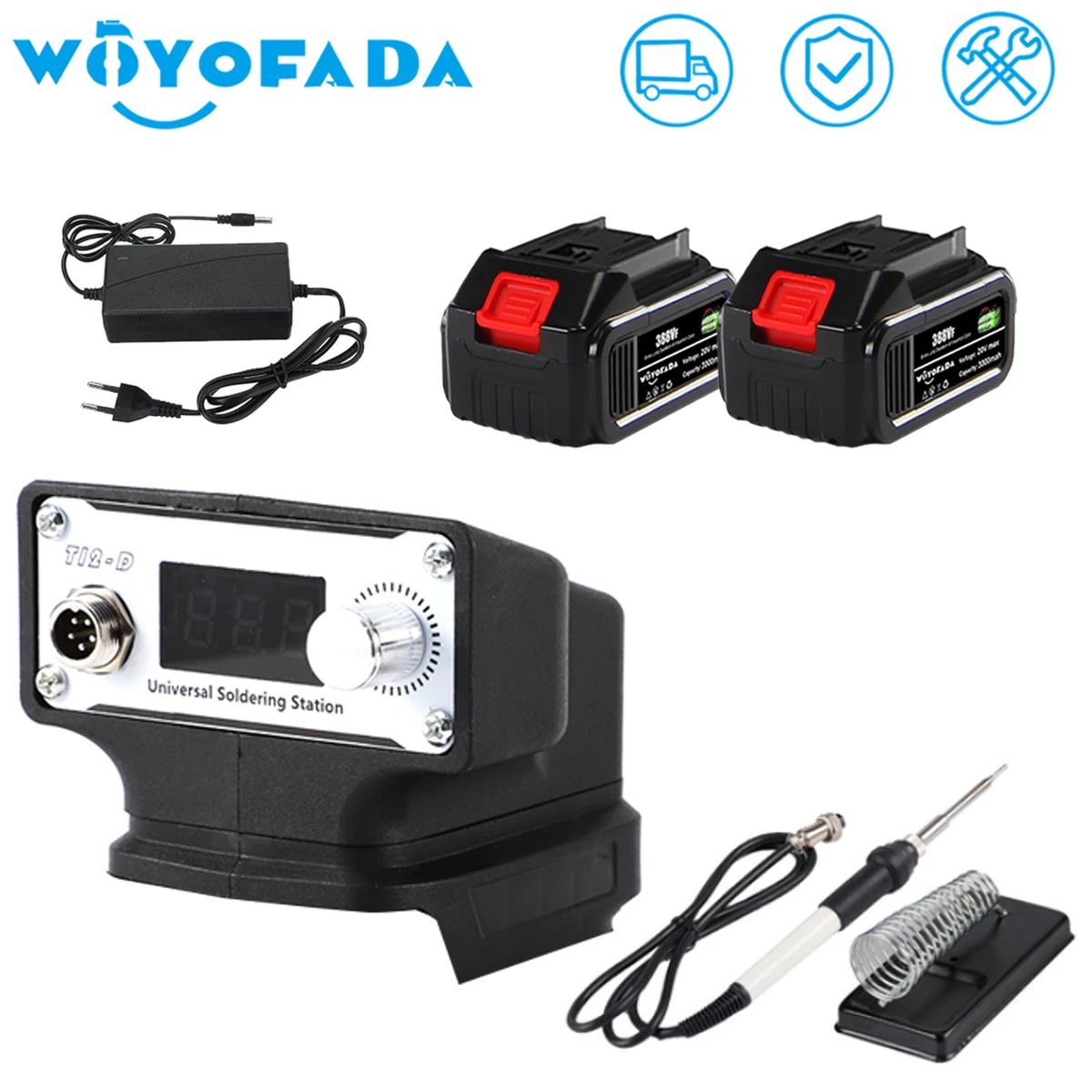 WOYOFADA Cordless Digital electronic welding iron T12-D MINI Electric soldering station Portable For Makita 18V Battery