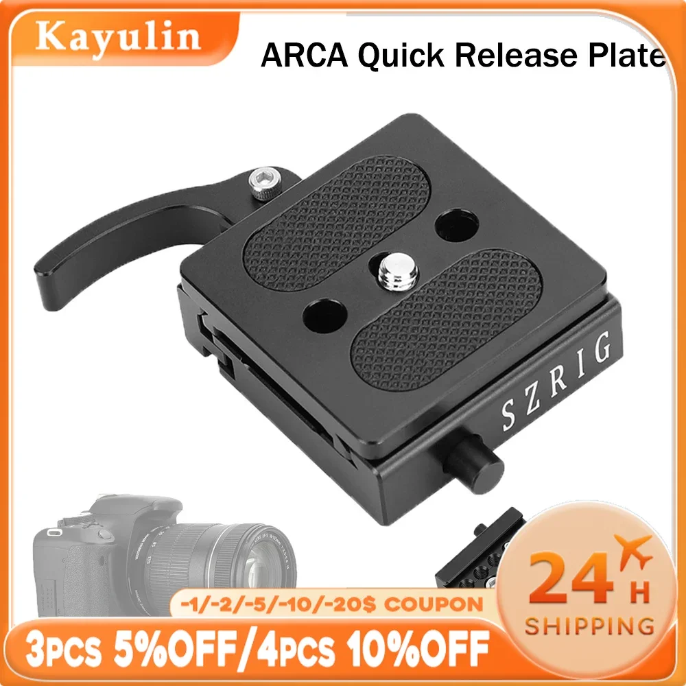 

KAYULIN Arca-type Mounting Plate Quick Release QR Clamp with Adjustable Width for Tripods DSLR Cage Quick Release Clamp