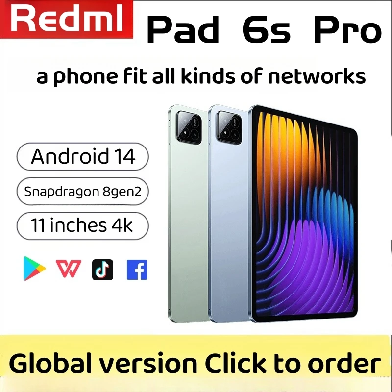 2025 Redml 5G Android 14.0 Brand New 11.0 inch 16GB RAM 1TB ROM Tablet 16MP 32MP 10000mAh 10Core WIFI Bluetooth Network Xioami