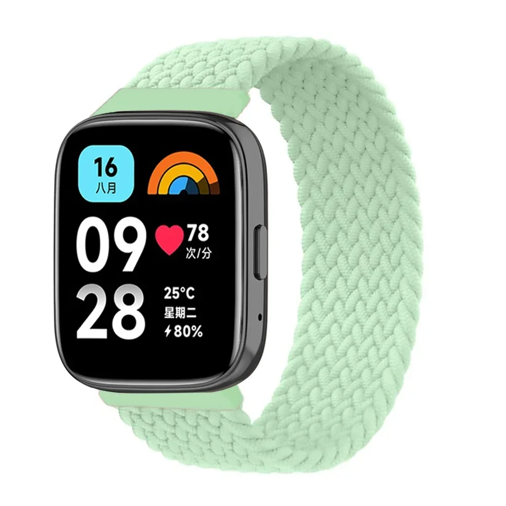Braided Solo Loop Strap For Redmi Watch 3 lite Nylon Band For Xiaomi Watch3 Active Wristband Elastic Weave Bracelet Correa Belt