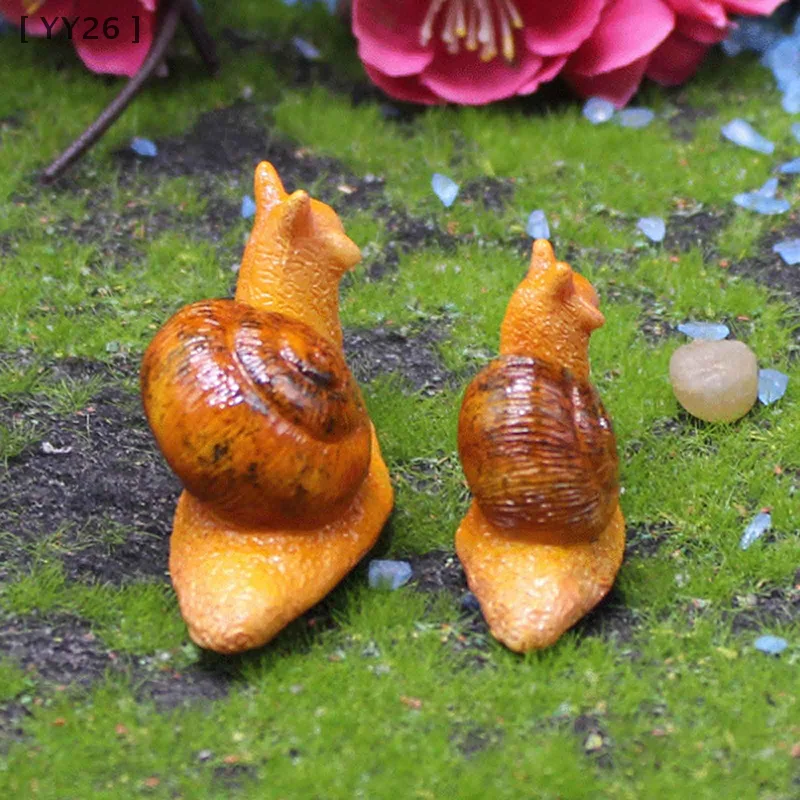 1/2 Stücke Harz Schnecke Figuren Garten Miniatur Ornamente DIY Terrarium Fee Garten Zubehör, Aquarium Landschaft Dekor