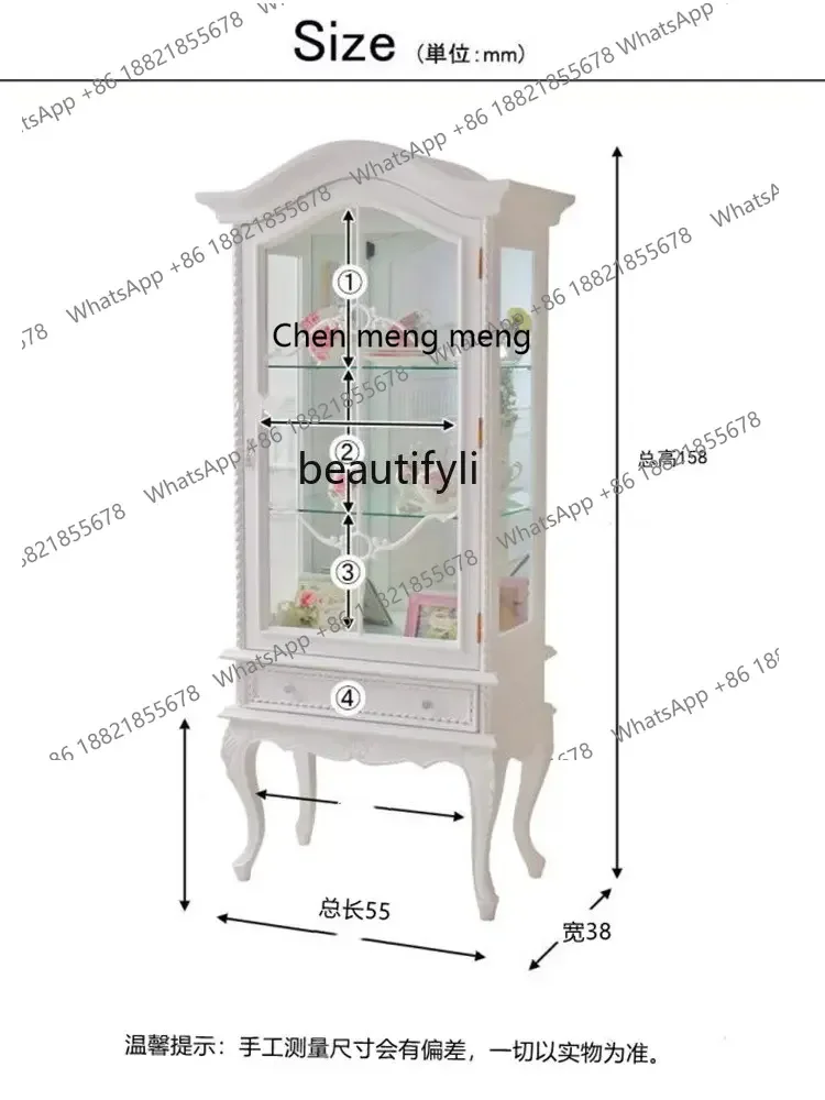 Cc182R1 خزانة مشروبات خشبية صلبة باب زجاجي خزانة جانبية لغرفة المعيشة خزانة عرض بيضاء فاخرة خفيفة أمريكية