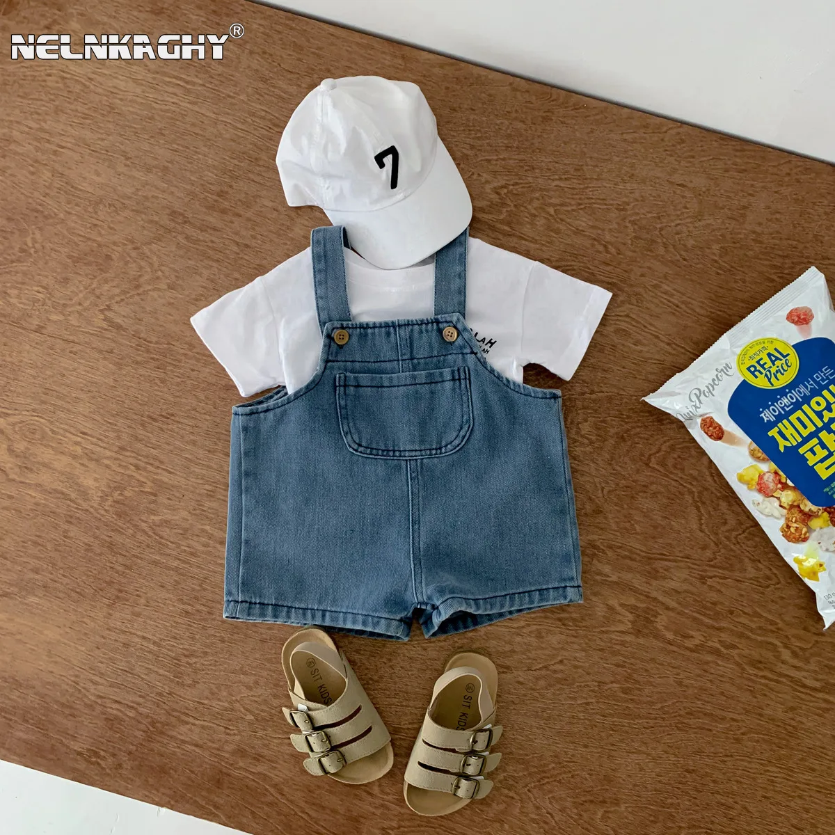 2024 Summer New in Kids Baby Boys Casual Clothing Set 2pcs 3M-3Y , Infant Toddler Letter T-shirts + Denim Overalls