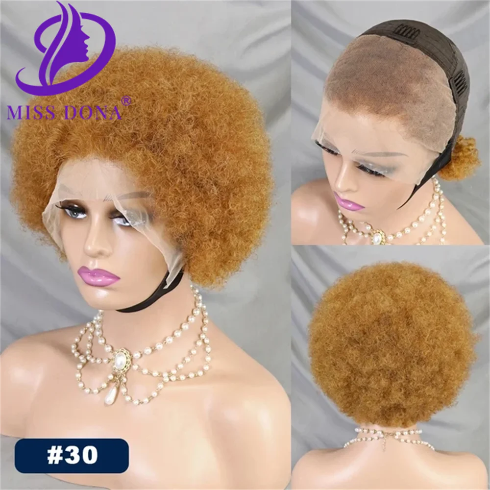 Short Bob 13*4 Lace Frontal Wigs Afro Kinky Curly 250% Human Hair Wig Natual Curl for Black Women